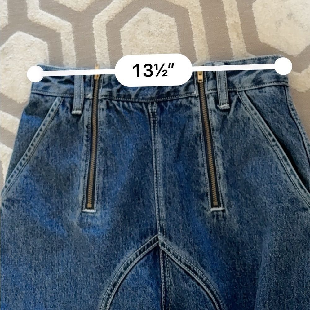 Self-Portrait Wide-Leg Stitched High-Rise Denim Jeans 26 - Picture 14 of 16